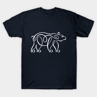 Penwork Calligraphy Grizzly Bear T-Shirt